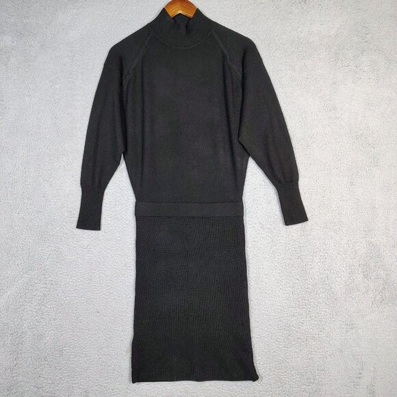 Reiss Dresses & Skirts - Reiss Gabby Sweater Dress Women's Small Black Wool Blend Long Sleeve Turtleneck